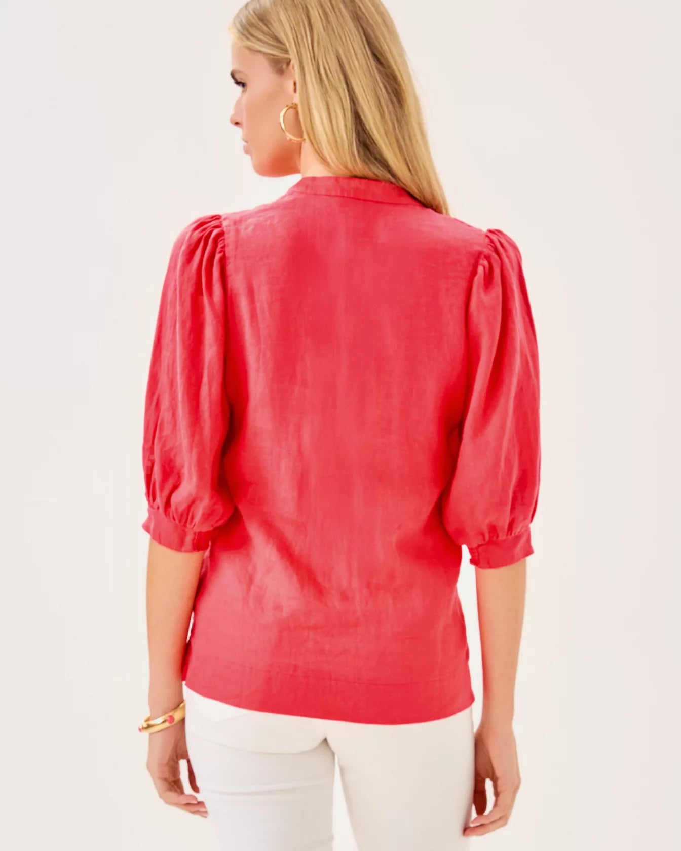 MIALEIGH ELBOW SLEEVE LINEN TOP