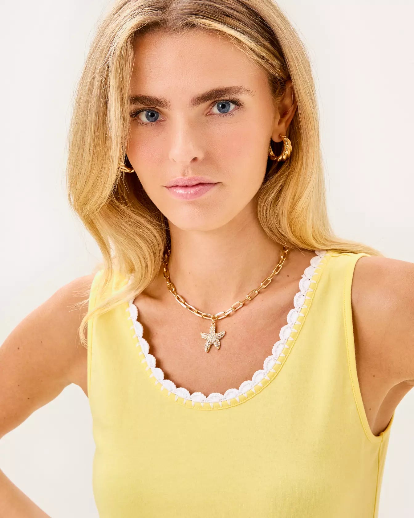 GABBIE CROCHET TRIMMED KNIT TOP