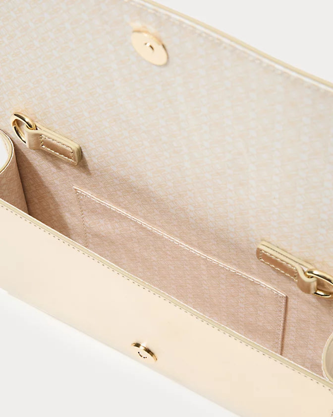 BRIT LEATHER LOGO CLUTCH