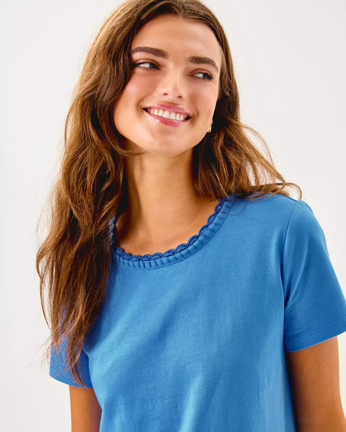 CLAIRMONT CROCHET TRIM KNIT TOP