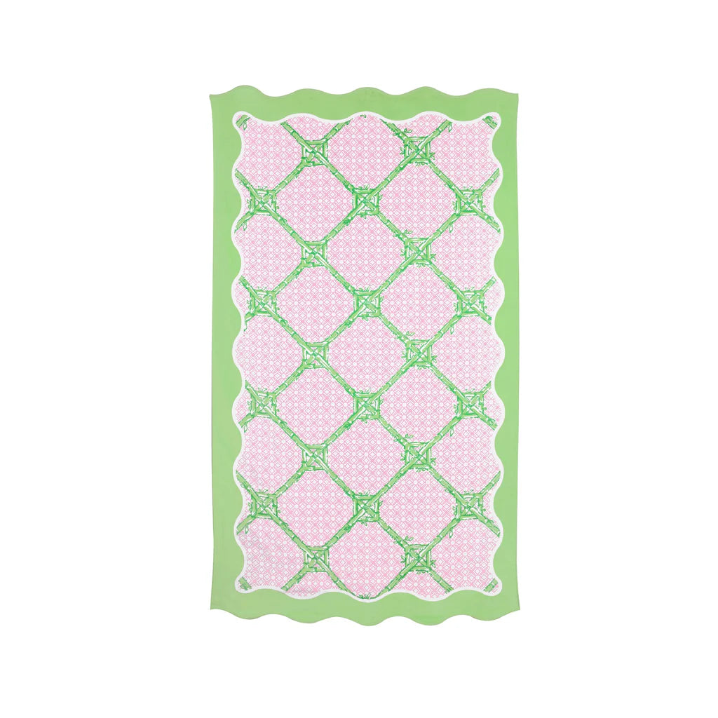 SCALLOPED BEACH TOWEL - BUTTERFLY TRELLIS