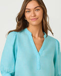 MIALEIGH ELBOW SLEEVE LINEN TOP