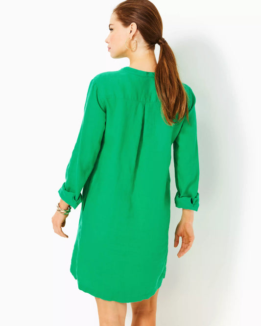 RHODA LONG SLEEVE LINEN DRESS