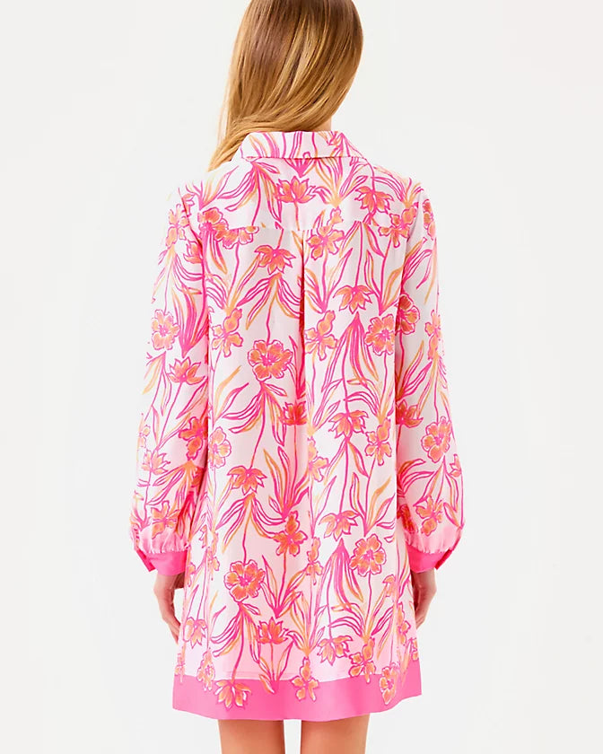 IRALANNE LONG SLEEVE POPOVER SHIRTDRESS