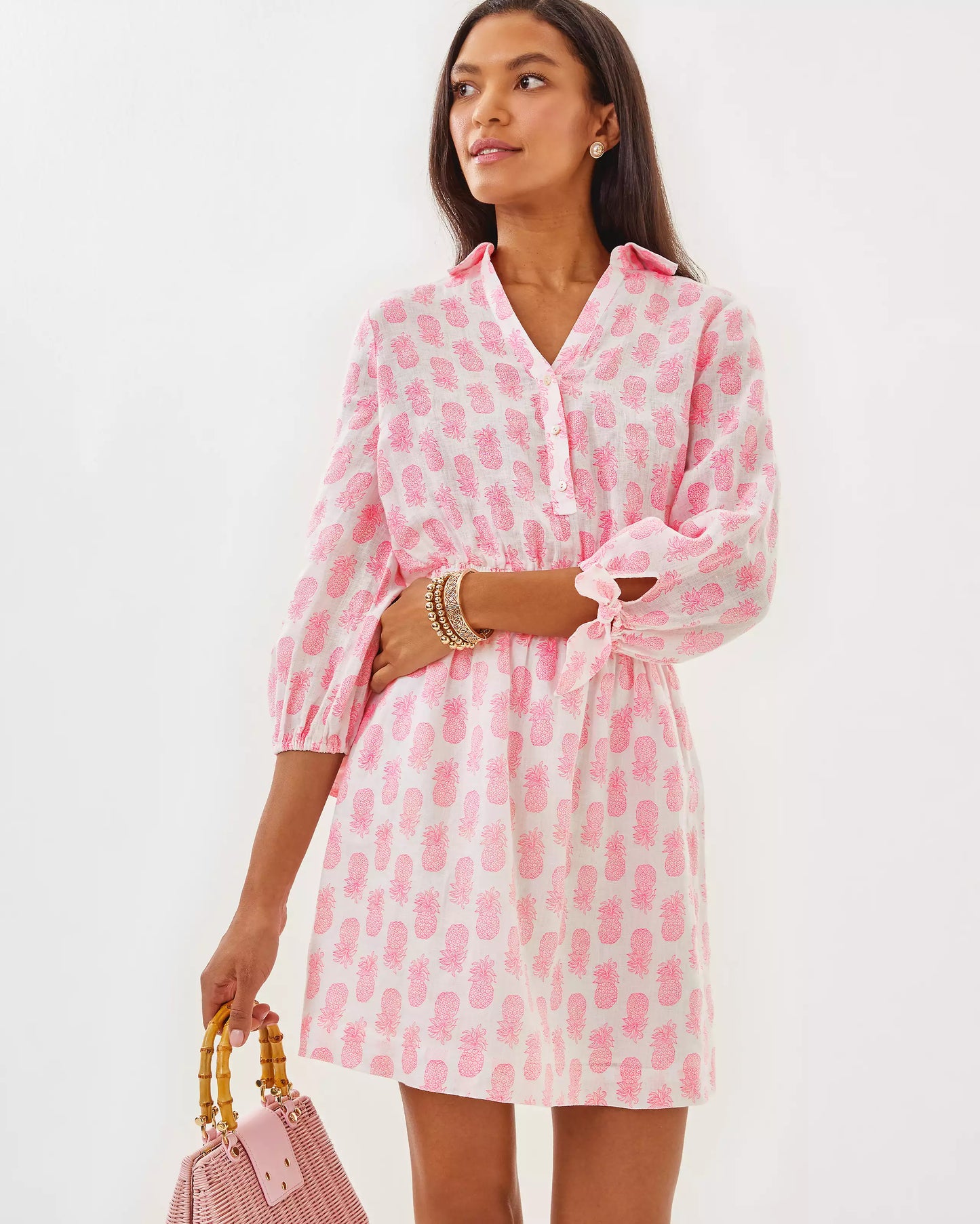 ABRALYNN LONG SLLEVE LINEN SHIRTDRESS