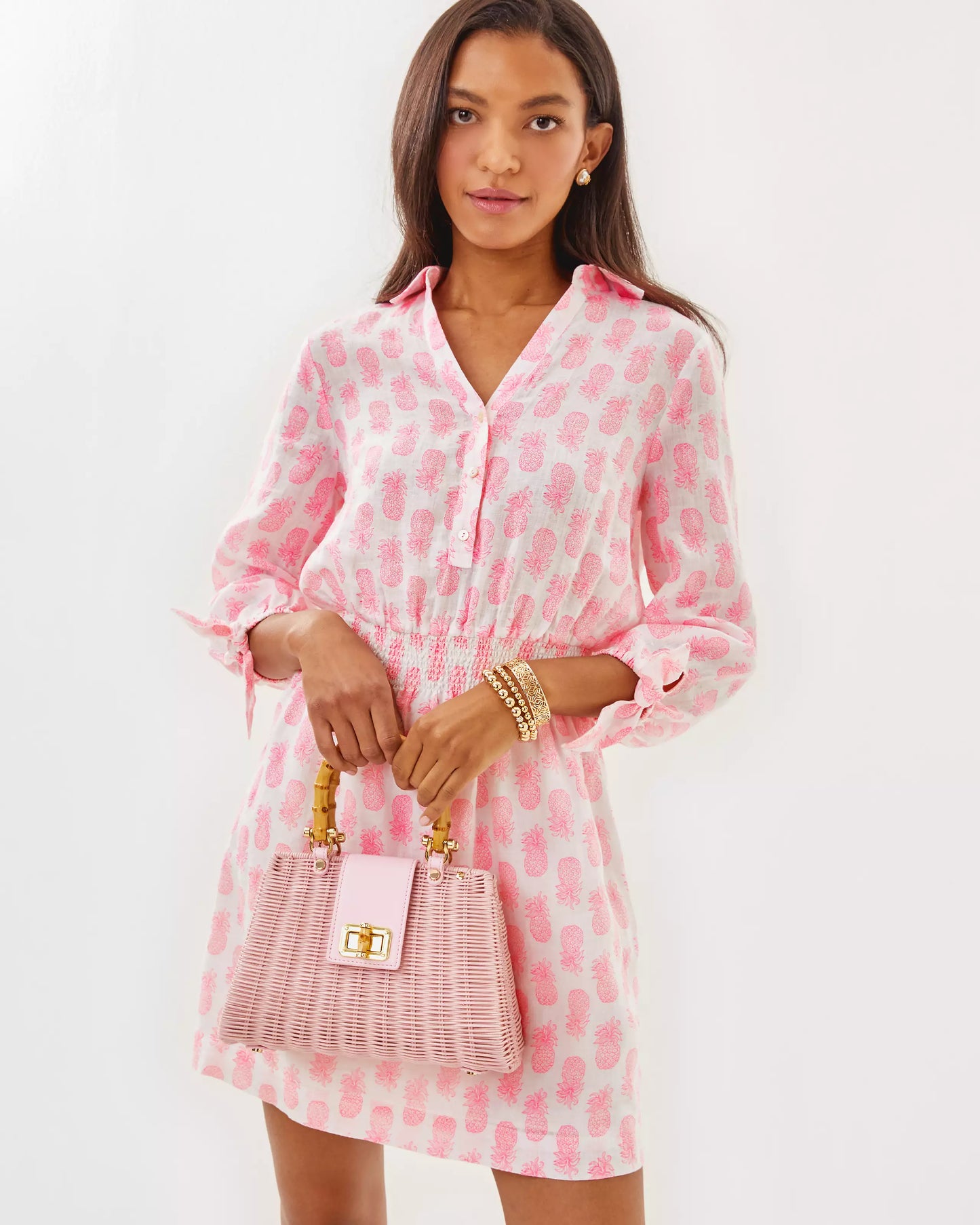 ABRALYNN LONG SLLEVE LINEN SHIRTDRESS