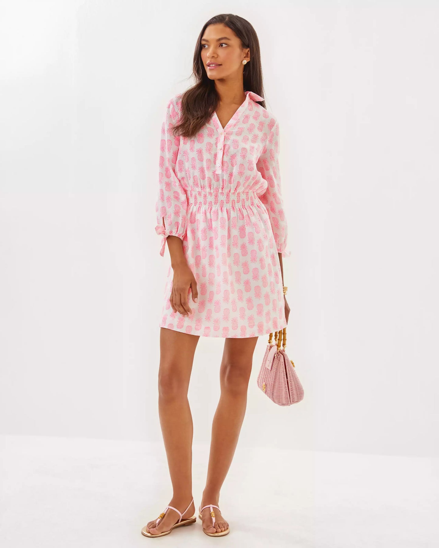 ABRALYNN LONG SLLEVE LINEN SHIRTDRESS