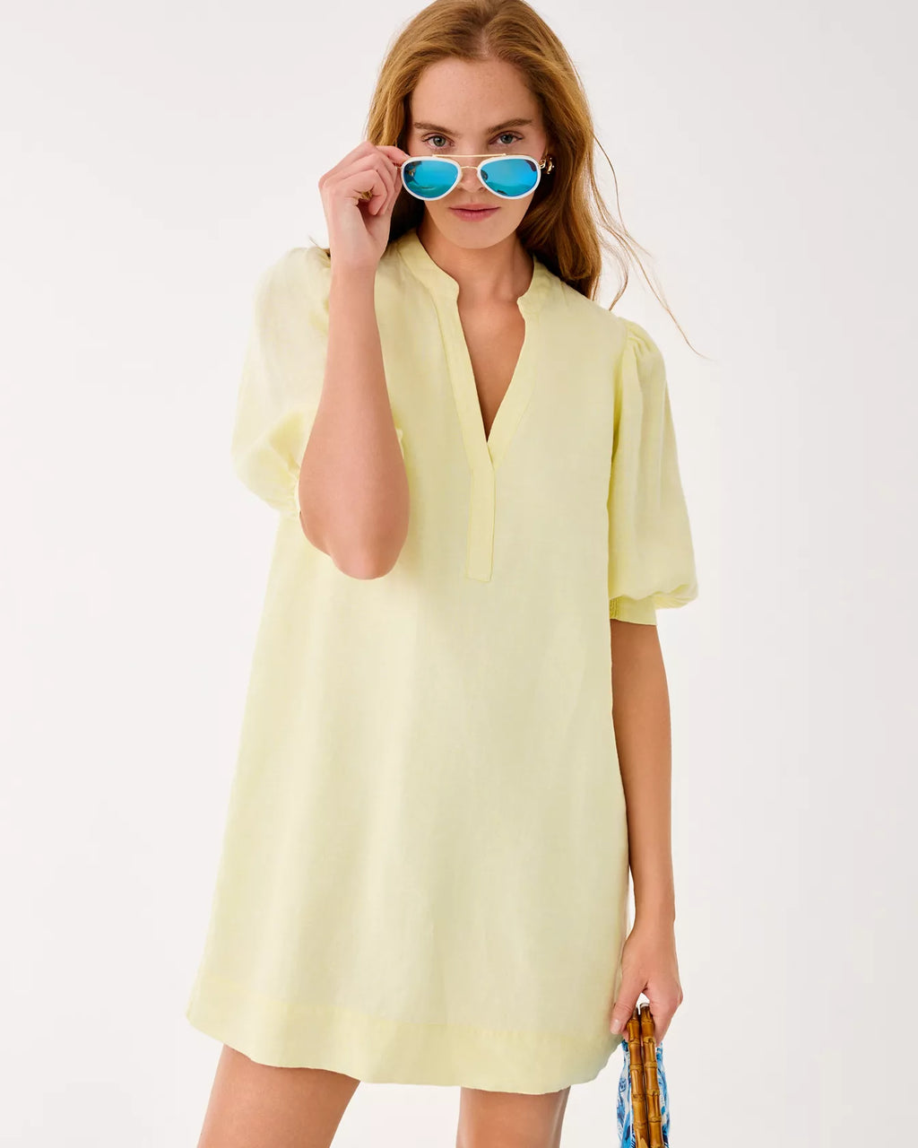 DRESS MIALEIGH ELBOW SLEEVE LINEN