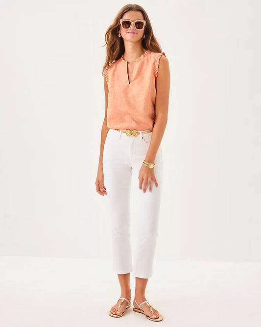 KAVALLA SLEEVELESS RUFFLE TOP