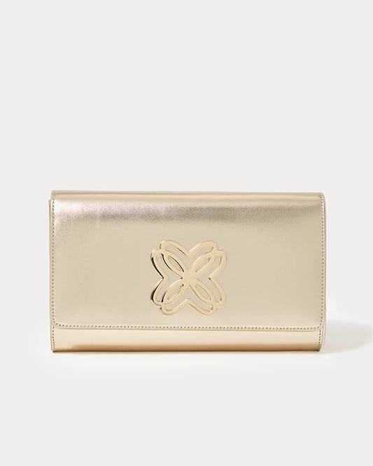 BRIT LEATHER LOGO CLUTCH