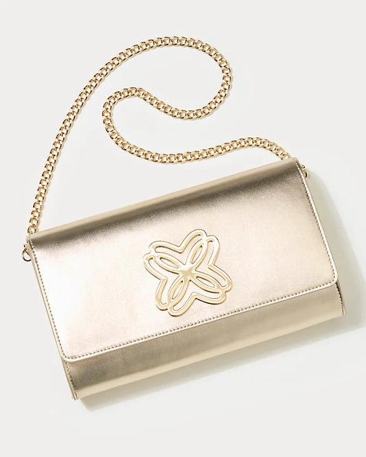 BRIT LEATHER LOGO CLUTCH