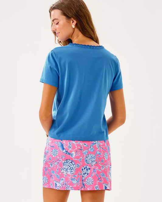 CLAIRMONT CROCHET TRIM KNIT TOP