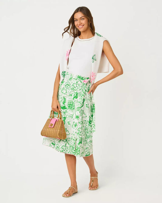 CONSTANCE REVERSIBLE MIDI SKIRT