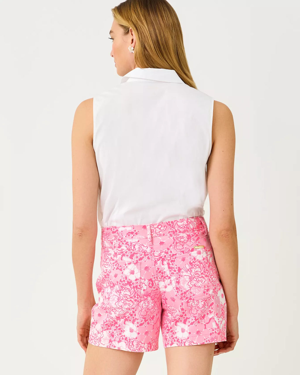THE SLEEVELESS FLOWER FITTED LILLY SHIRT