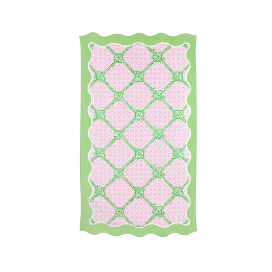 SCALLOPED BEACH TOWEL - BUTTERFLY TRELLIS