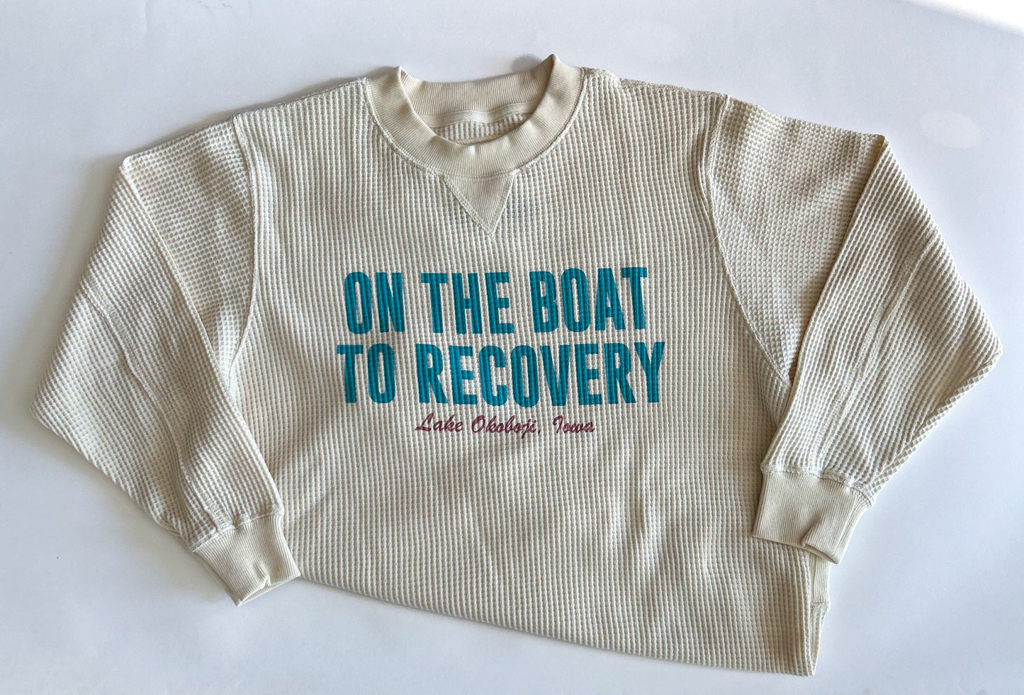 BOAT TO RECOVERY WAFFLE CREWNECK