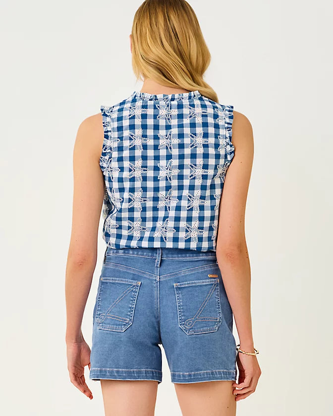 KAVALLA SLEEVLESS RUFFLE TOP