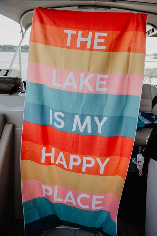 LAKE IS MY HAPPY PLACE TOWEL